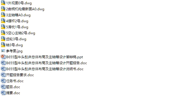 牛头刨床总体布局及主轴箱设计(含CAD零件图和装配图)