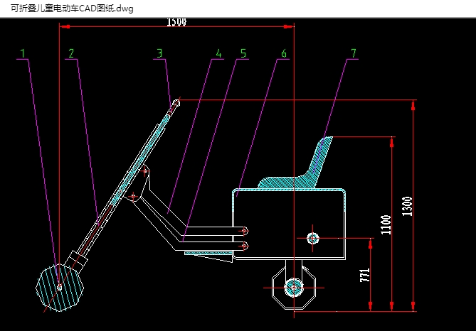 可折叠儿童电动车的设计(含CAD图,SolidWorks,PROE三维图)