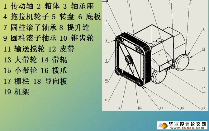 甜菜捡拾装卸机的设计(农业机械)(含CAD图,SolidWorks三维)