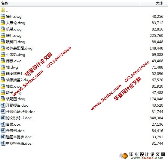 粗饲料粉碎机的设计(含CAD零件图和装配图)