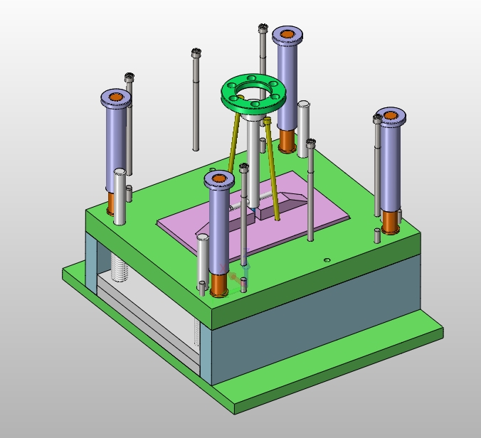 火车头一模两腔注塑模具设计(含CAD图,SolidWorks三维图)