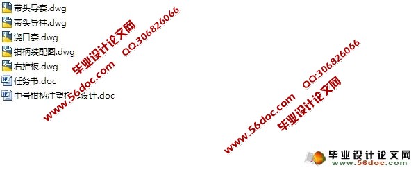 中号钳柄注塑模具的设计含CAD零件装配图)