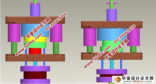 有压边装置的后续拉深模运动仿真(Proe三维图,仿真视频)