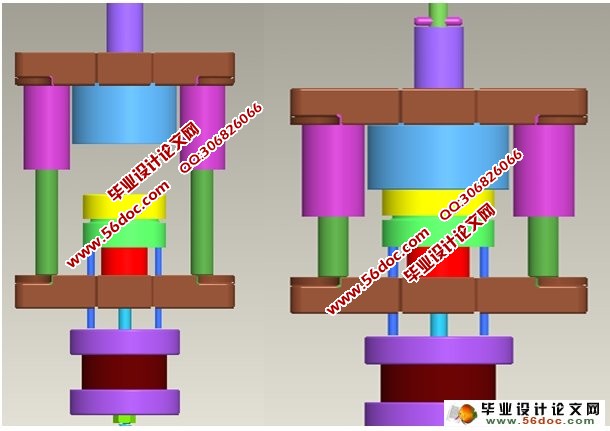 有压边装置的后续拉深模运动仿真(Proe三维图,仿真视频)