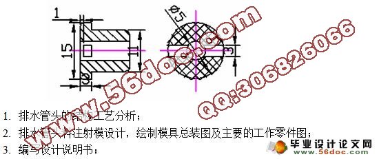排水管头塑料模具设计与制造(含工艺卡,cad零件图和装配图)