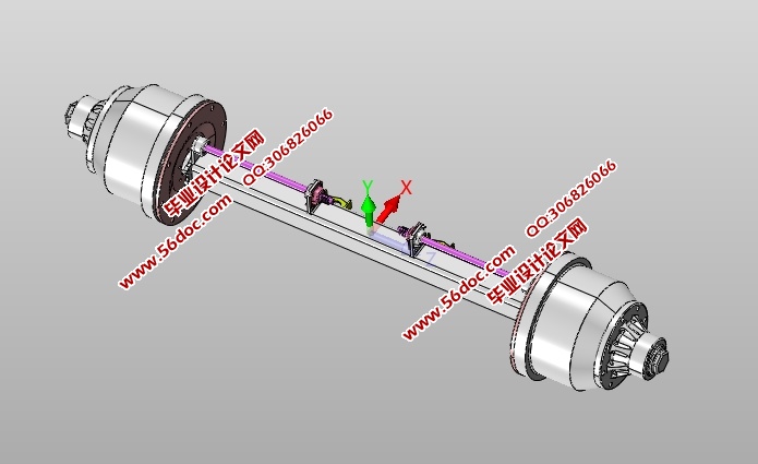 半挂牵引车车桥设计(含CAD零件装配图,SolidWorks,IGS三维图)
