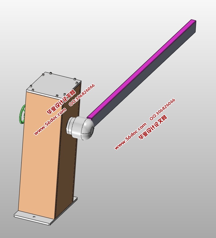 停电后可人工操作的电动栏杆设计(含CAD零件装配图,SolidWorks三维图)