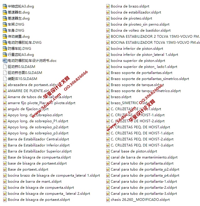电动防爆胶轮车的设计(含CAD零件装配图,SolidWorks三维图)