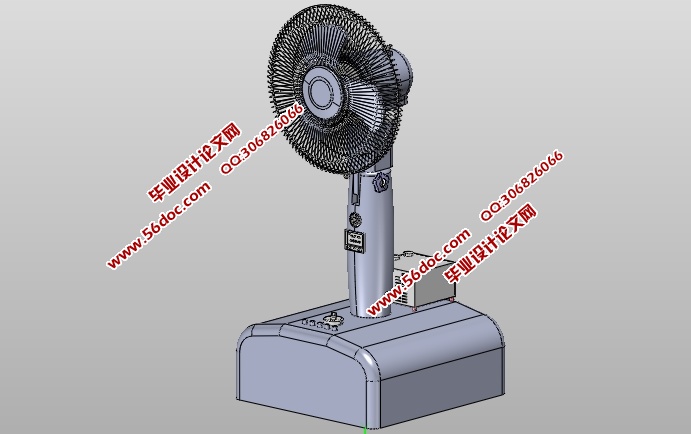 坐式电扇反求创新设计(含CAD零件装配图,SolidWorks,IGS三维图)