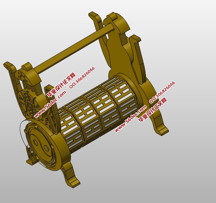 太极四环八卦密码锁3D模型设计(含CAD零件装配图,SolidWorks,STEP三维)