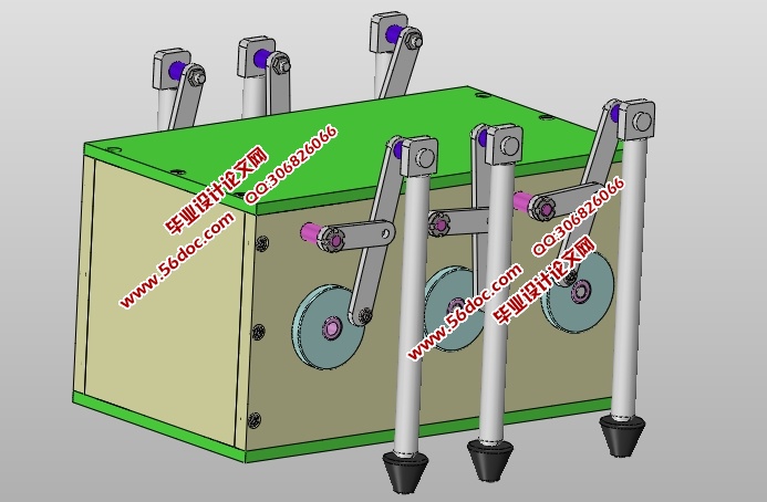 微小型步行四杆机构的设计(含CAD零件装配图,SolidWorks三维图)