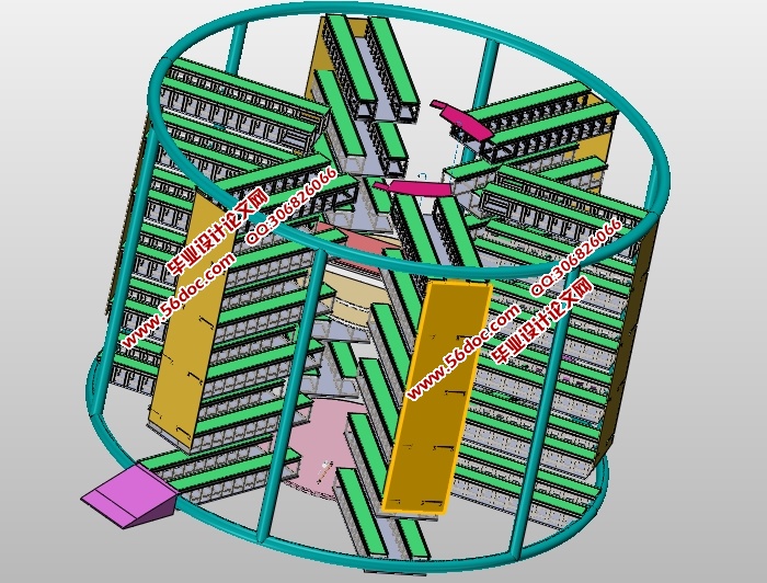 圆柱形高层自动化立体停车库系统设计(含CAD,SolidWorks,IGS三维图)