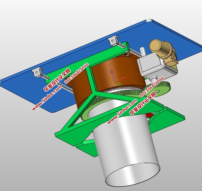 大型圆柱形容器的旋转支撑装置结构设计(含CAD图,SolidWorks三维图)