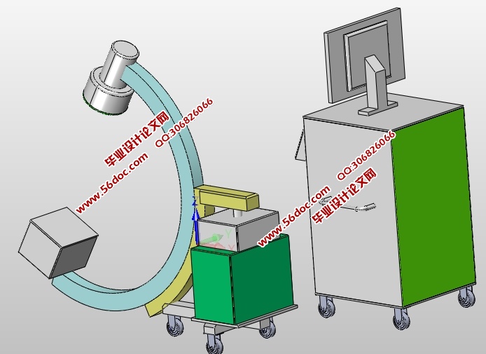 X射线C型臂系统结构设计(含CAD图,SolidWorks,IGS三维图)