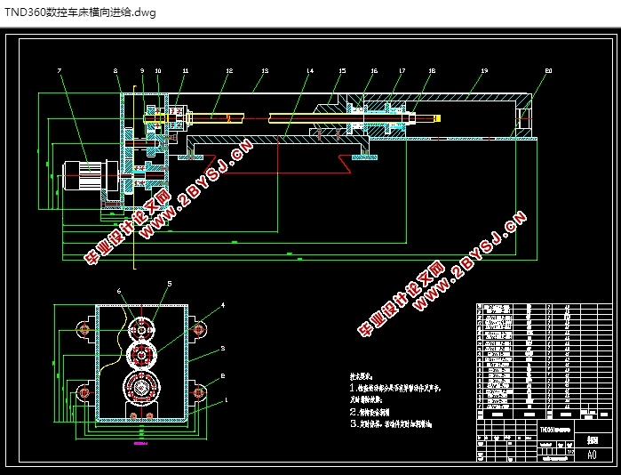 TND360数控车床横向进给装置设计(含CAD零件图装配图)