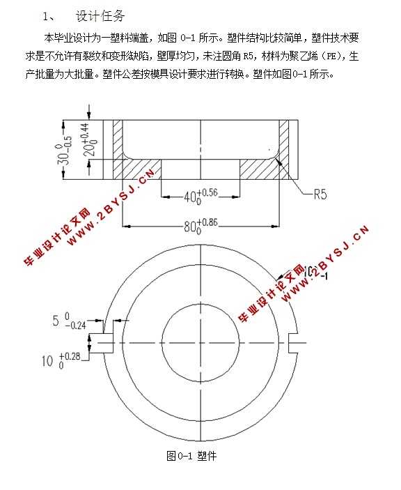 塑料端盖注射模模具设计(含CAD零件图装配图)