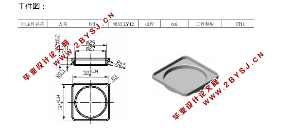 方盖零件冲压模具设计(含CAD零件装配图,UG三维图)