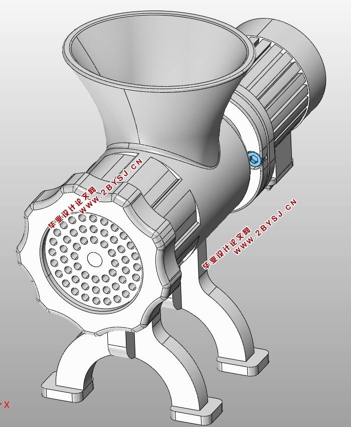 绞肉机体总体设计(含CAD零件图装配图,UG三维图)