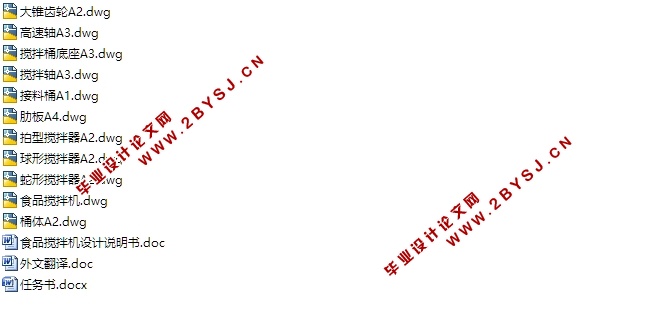 食品搅拌机的设计(含CAD零件图装配图)