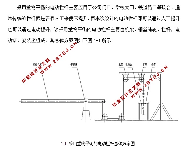 采用重物平衡的电动栏杆的设计(含CAD零件装配图)