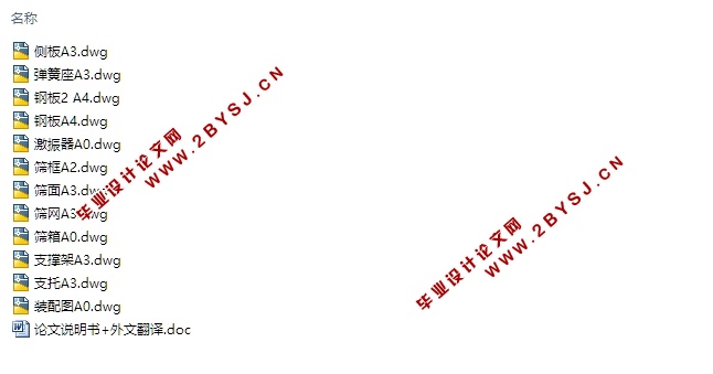 低噪声高频振动筛设计(含CAD零件图装配图)