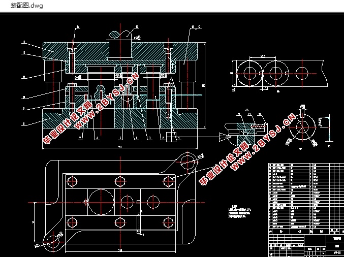 Φ28外舌止动垫圈冲孔落料剪切级进模具设计(含CAD图,SolidWorks三维图)
