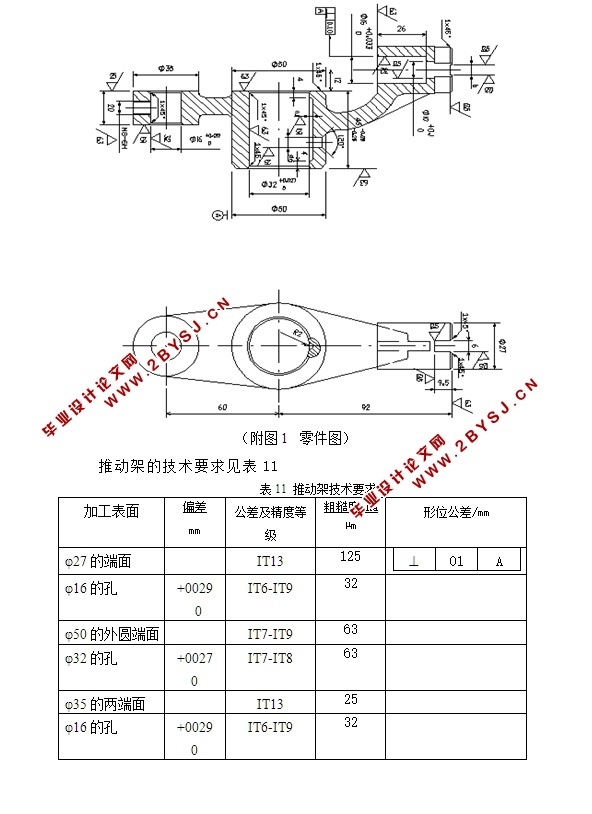 推动架工艺规程及夹具设计(含CAD零件图夹具图,工艺卡工序卡)
