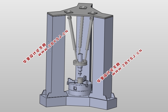 并联机床实验台总体结构设计(含CAD图,SolidWorks三维图)