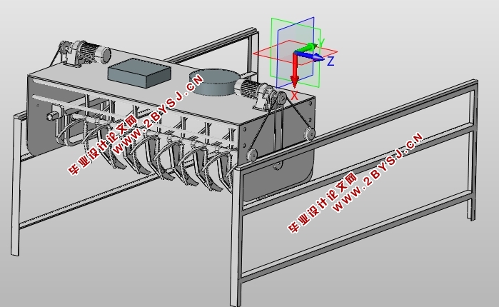 猪舍发酵床翻耙机设计(含CAD图,UG,SolidWorks三维图)