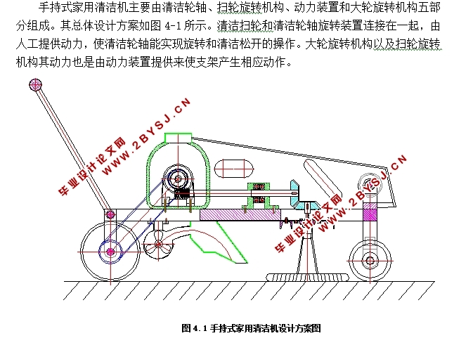 家用清洁机总体设计(含CAD零件图装配图)