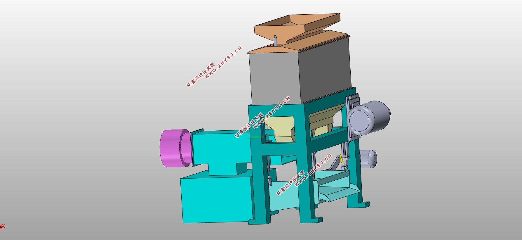 咖啡豆脱壳机结构设计(含CAD零件图装配图,SolidWorks三维图)