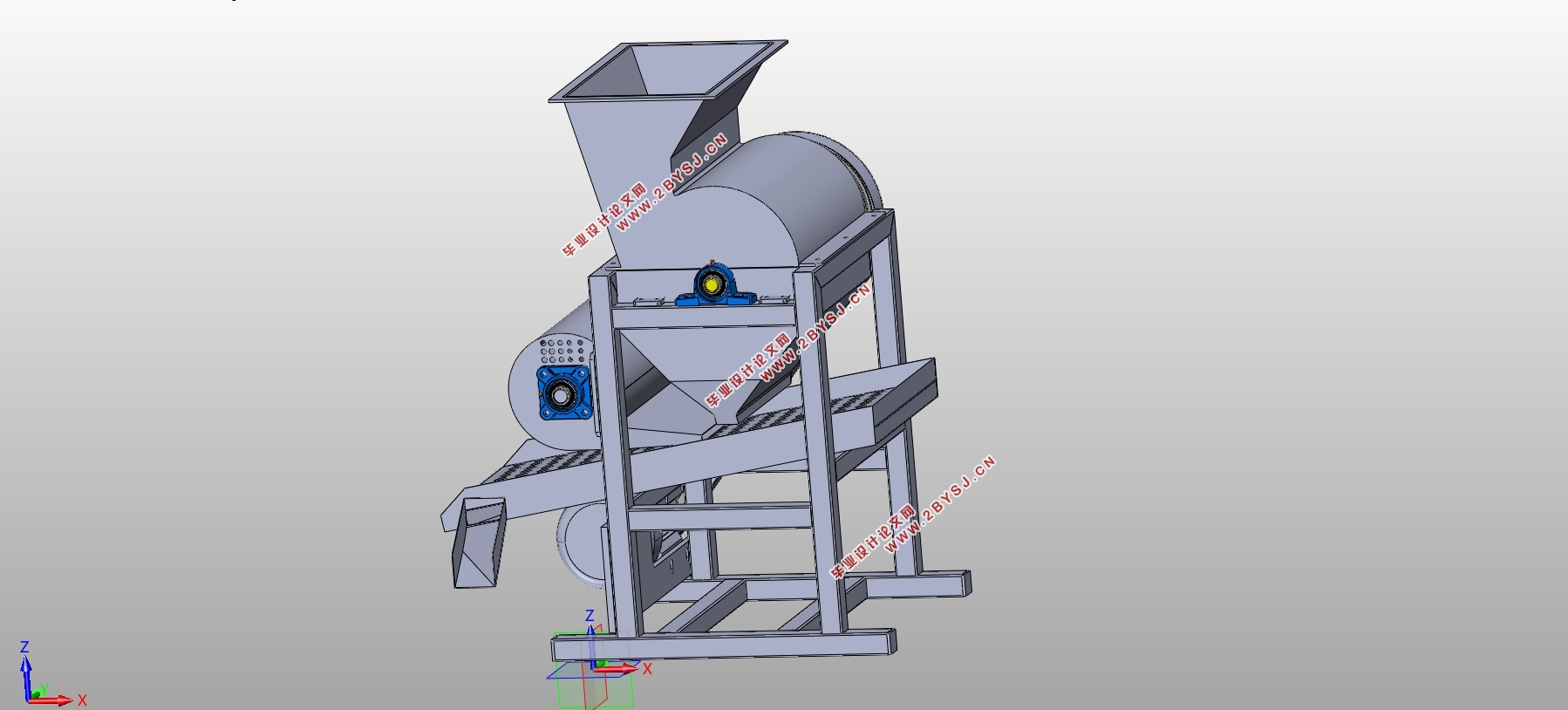 花生剥壳脱壳机结构设计(含CAD零件图装配图,SolidWorks三维图)