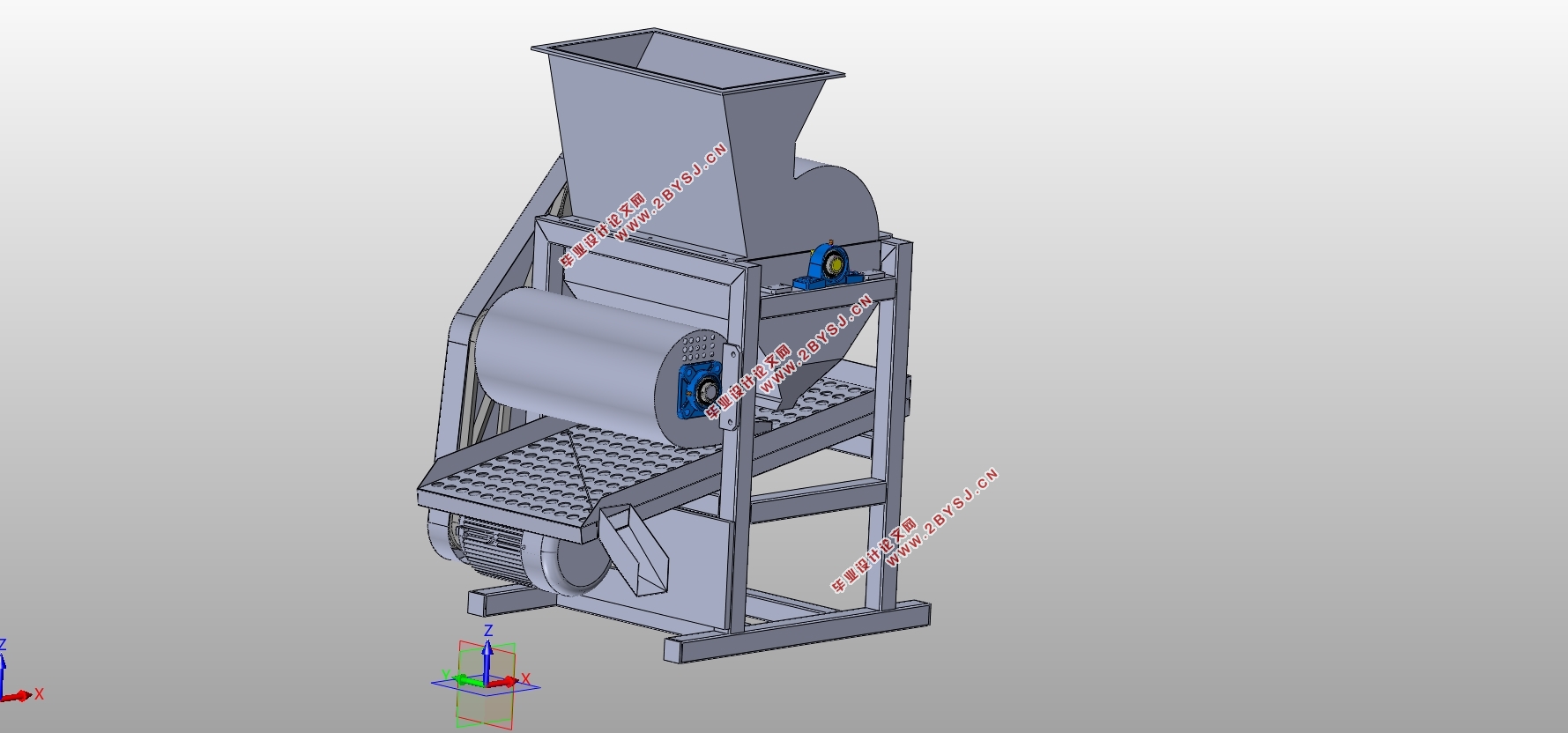 花生剥壳脱壳机结构设计(含CAD零件图装配图,SolidWorks三维图)