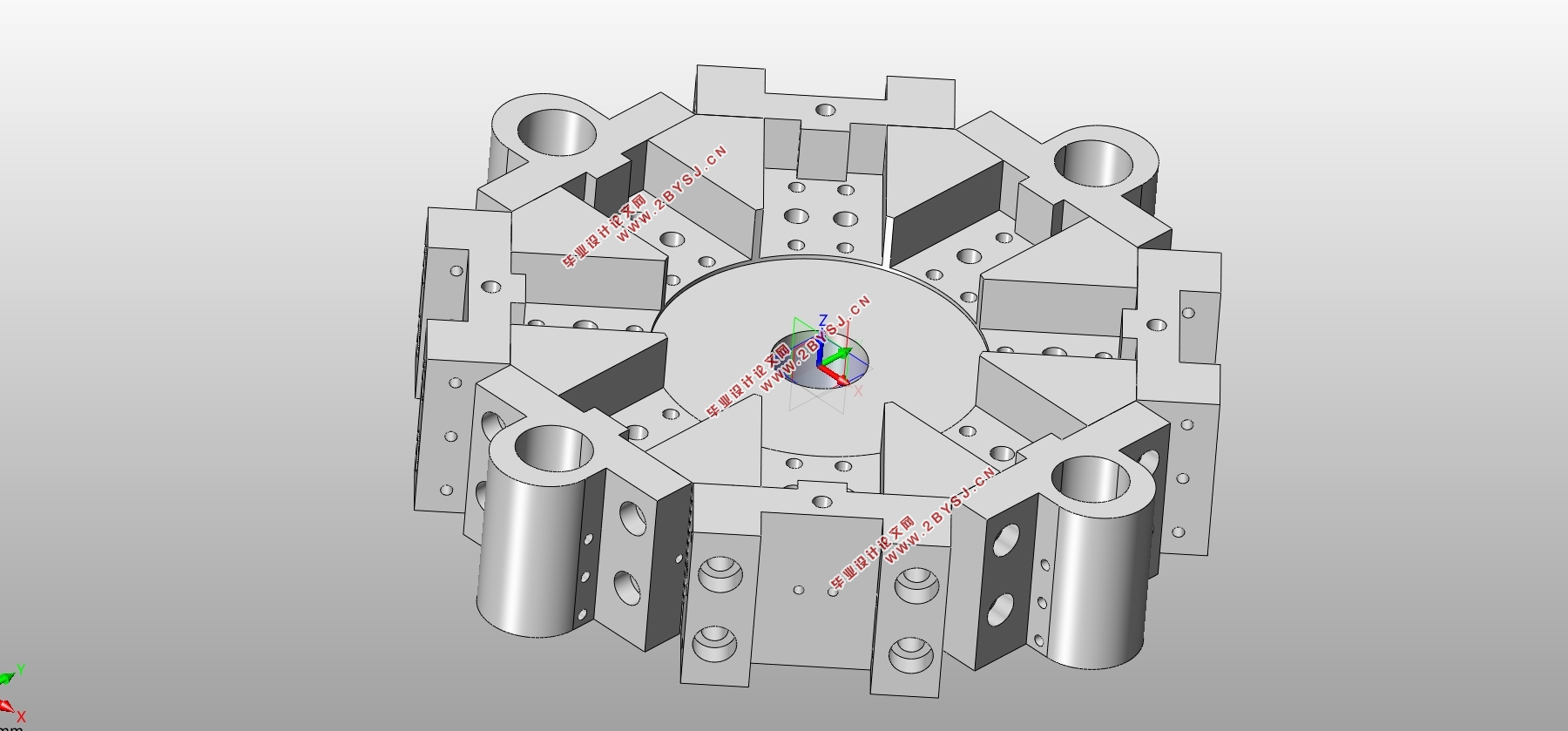 八工位槽式刀盘结构设计与优化(含CAD图,SolidWorks三维图)