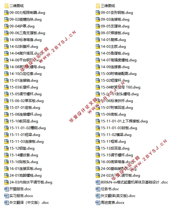 800kN•m塔式起重机架体及基础设计(含CAD图,PROE三维图)