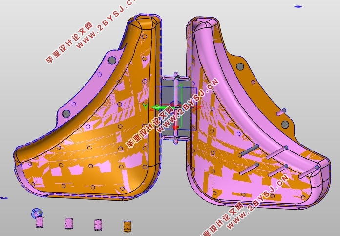 汽车后挡泥板注塑模具的CAD/CAE分析(含CAD零件装配图,UG三维图)