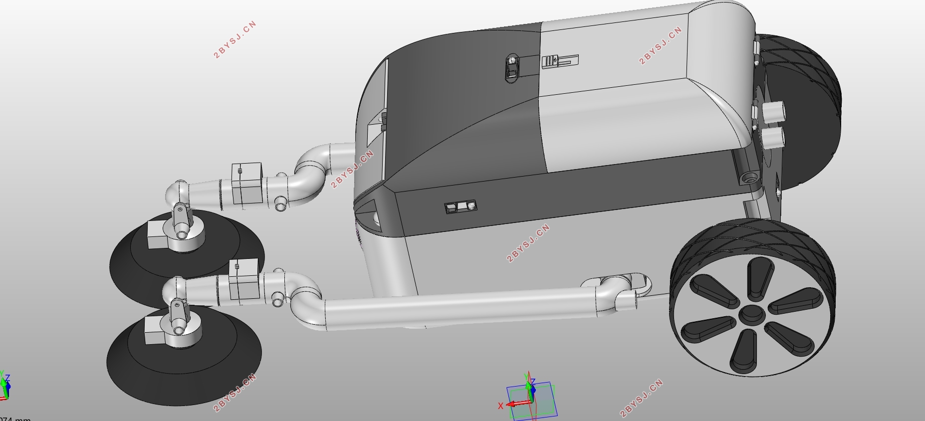 空调管道清洁机器人设计(含CAD零件图装配图,SolidWorks三维图)
