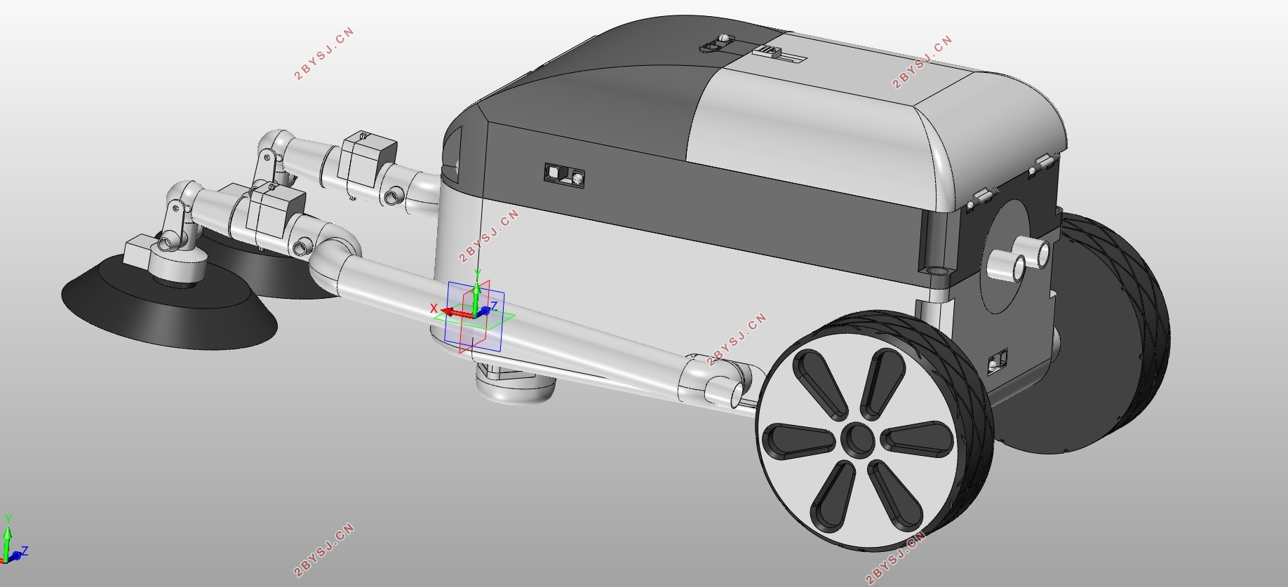 空调管道清洁机器人设计(含CAD零件图装配图,SolidWorks三维图)