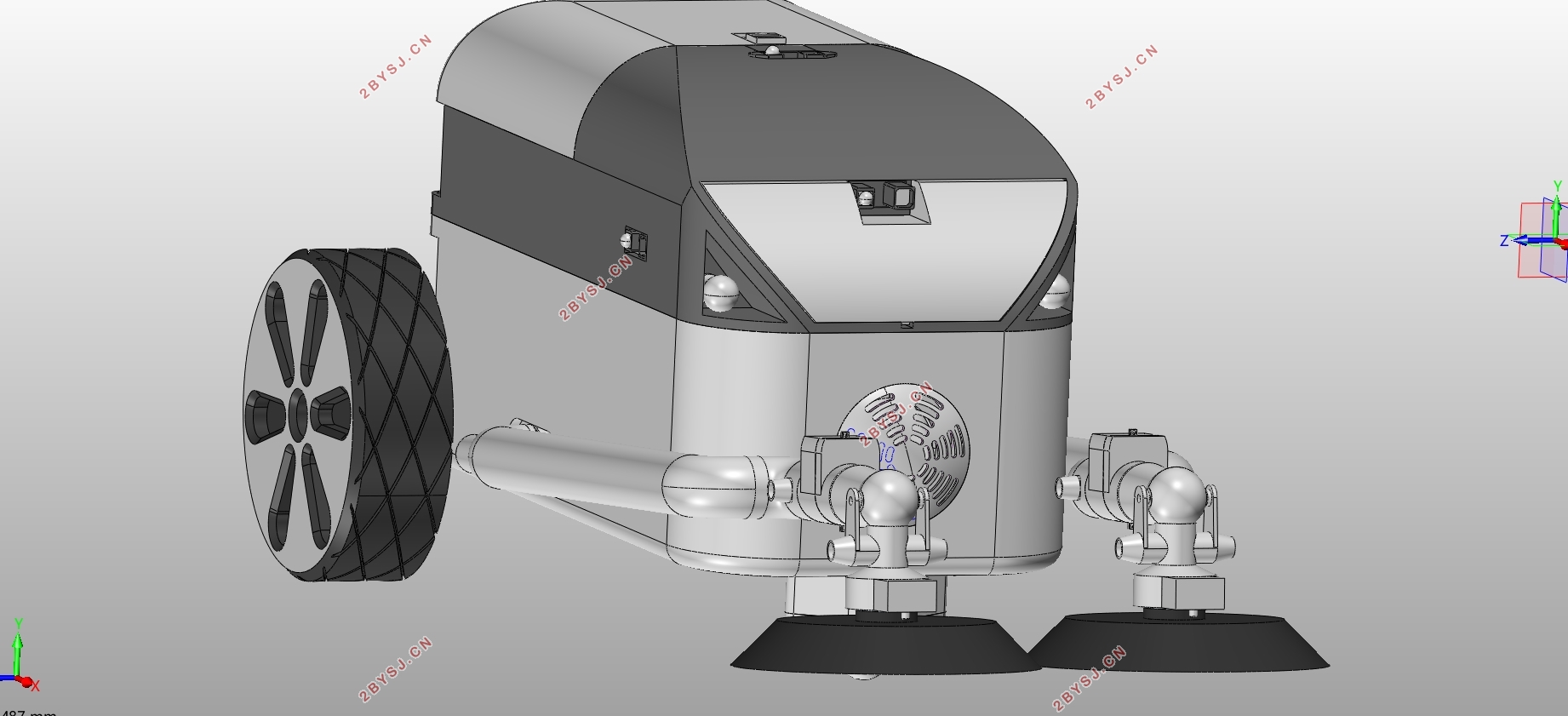 空调管道清洁机器人设计(含CAD零件图装配图,SolidWorks三维图)