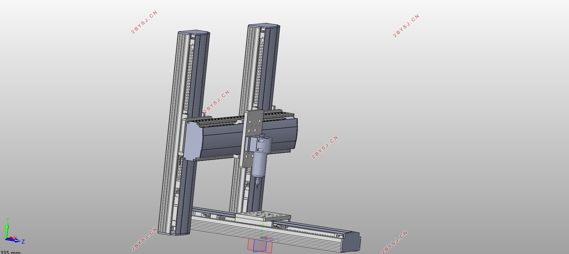小型龙门铣床试验台设计(含SolidWorks三维图)