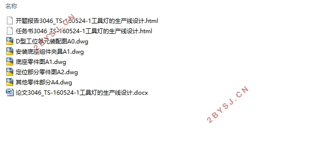 TS-160524-1工具灯的生产线设计(含CAD零件图装配图)