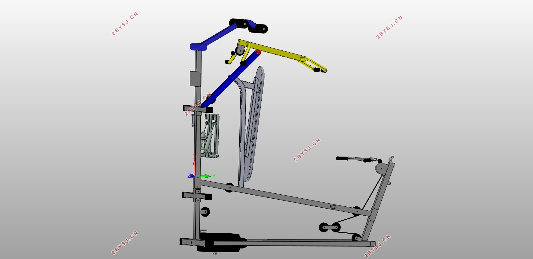 家庭多功能健身器设计(含CAD零件装配图,PROE三维图)