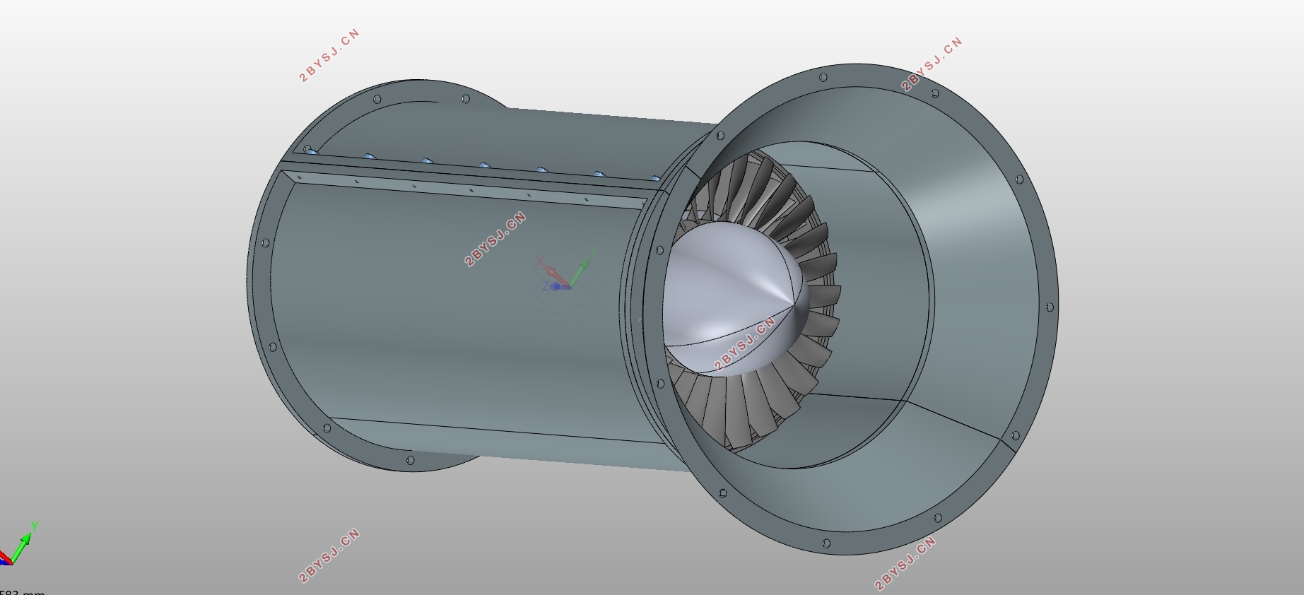 20kgs轴流压气机流道及叶片三维设计(含CAD零件装配图,UG三维图)