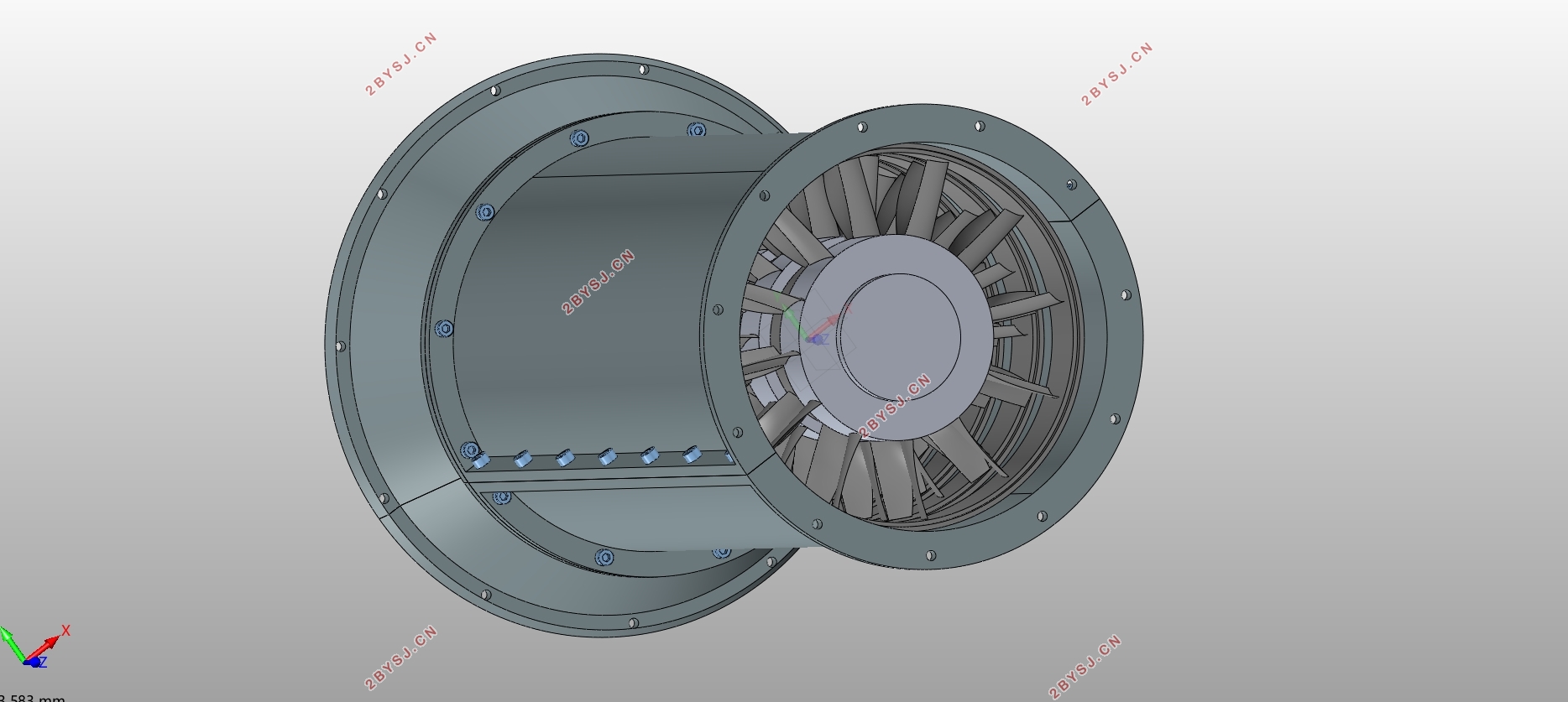 20kgs轴流压气机流道及叶片三维设计(含CAD零件装配图,UG三维图)