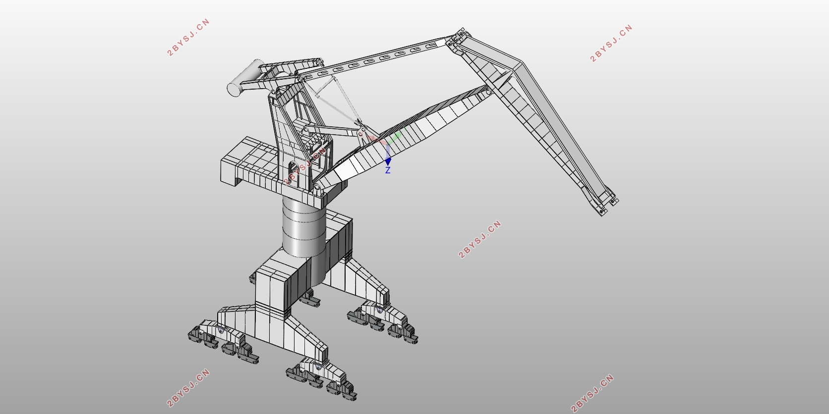 42t-33m门座式起重机整体与平衡梁结构参数化设计(含CAD图,SolidWorks三维图)