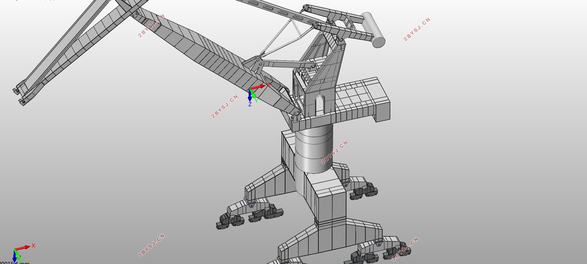 42t-33m门座式起重机整体与平衡梁结构参数化设计(含CAD图,SolidWorks三维图)