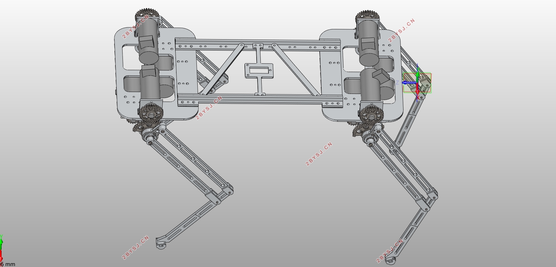 四足机器人机构及其控制系统的设计(含CAD装配图,SolidWorks三维图)