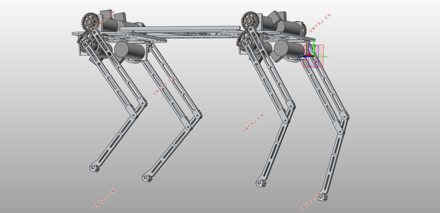 四足机器人机构及其控制系统的设计(含CAD装配图,SolidWorks三维图)