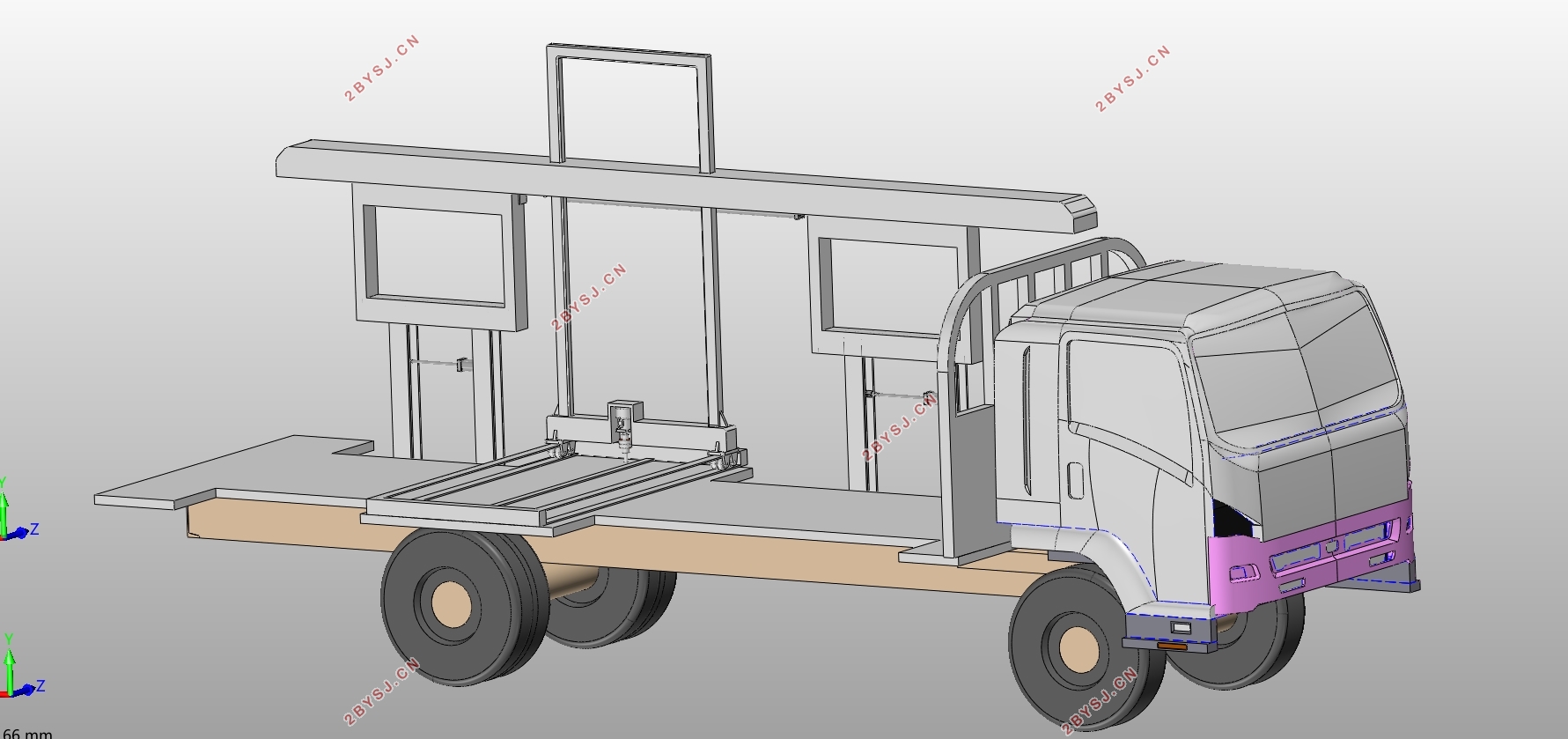 中型侧位道路清障车的总体布置与设计(含SolidWorks三维图)