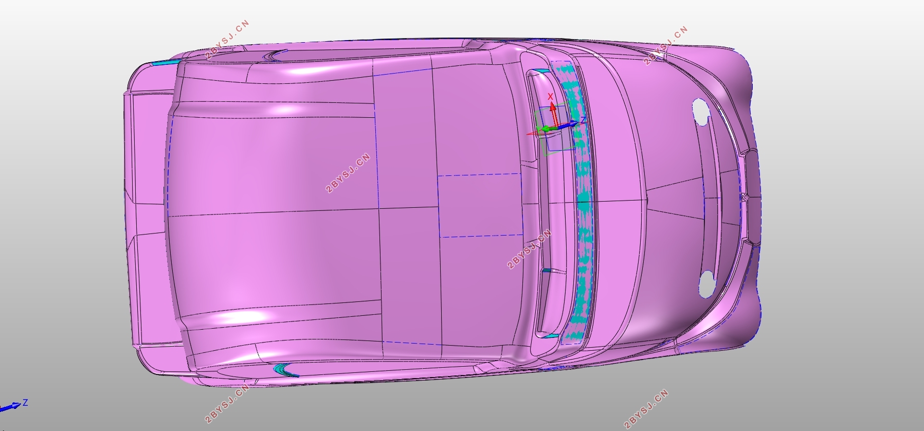 微型两座电动轿车车身造型设计及空气动力学分析(含CAD图,IGS三维图)